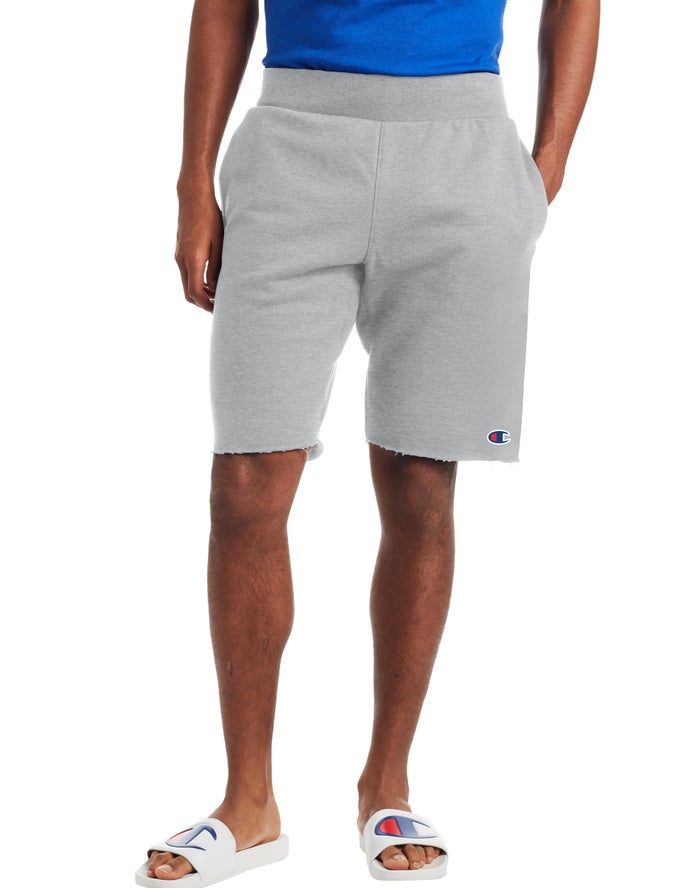 Champion Reverse Weave Cut-Off Grey Shorts Mens - South Africa PLHJGK897